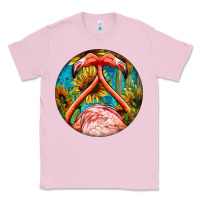 Bubblegum Pink flamingos with western background Classic Tee - BarkalooDesign