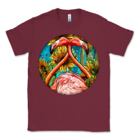 Burgundy flamingos with western background Classic Tee - BarkalooDesign