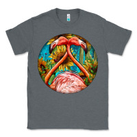 Charcoal Heather flamingos with western background Classic Tee - BarkalooDesign