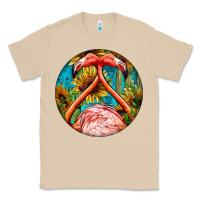 Mushroom flamingos with western background Classic Tee - BarkalooDesign