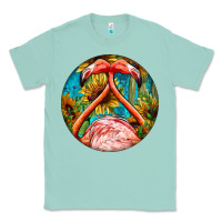 Seafoam flamingos with western background Classic Tee - BarkalooDesign