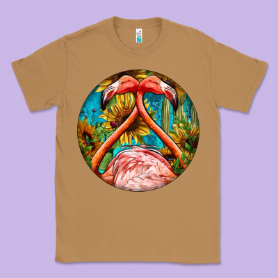Flamingos With Western Background Classic Tee Designed By Barkaloodesign