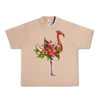 Burro flamingo with tropical flowers Urban Heavy Tee - Artiststas