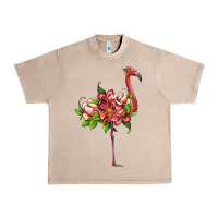 French Oak flamingo with tropical flowers Urban Heavy Tee - Artiststas