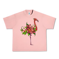 Salmon flamingo with tropical flowers Urban Heavy Tee - Artiststas