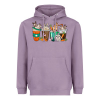 Lavender rabbit coffee cups Heavyweight Hoodie - texasbilliewilder