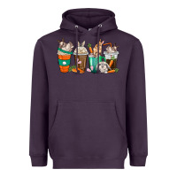 Plum rabbit coffee cups Heavyweight Hoodie - texasbilliewilder