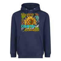 Navy raised on country and sunshine Heavyweight Hoodie - texasbilliewilder