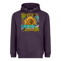 Plum raised on country and sunshine Heavyweight Hoodie - texasbilliewilder