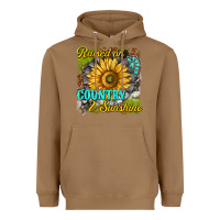 Toasted Coconut raised on country and sunshine Heavyweight Hoodie - texasbilliewilder