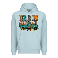 Blue Mist farm life farm animals truck Premium Hoodie - Jasminsmagicworld