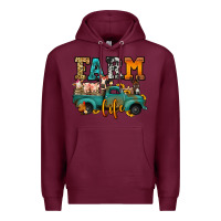 Burgundy farm life farm animals truck Premium Hoodie - Jasminsmagicworld