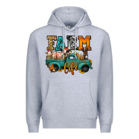 Heather Grey farm life farm animals truck Premium Hoodie - Jasminsmagicworld