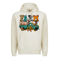 Oatmeal Heather farm life farm animals truck Premium Hoodie - Jasminsmagicworld