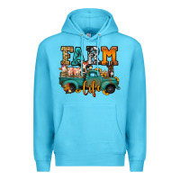 Ocean Blue farm life farm animals truck Premium Hoodie - Jasminsmagicworld