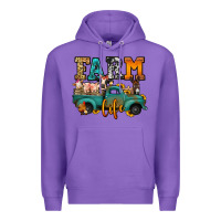 Purple farm life farm animals truck Premium Hoodie - Jasminsmagicworld