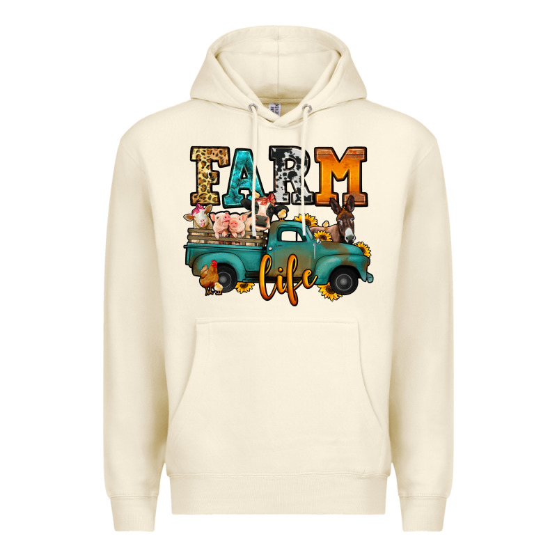 Farm Life Farm Animals Truck Premium Hoodie by Jasminsmagicworld | Teevron