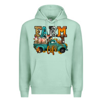 Seafoam farm life farm animals truck Premium Hoodie - Jasminsmagicworld
