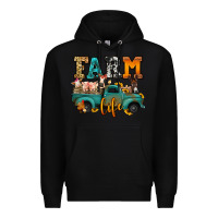 Black farm life farm animals truck Premium Hoodie - Jasminsmagicworld
