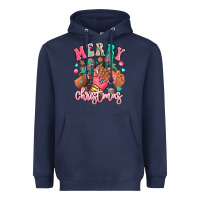 Navy pink merry christmas black girl sneakers Heavyweight Hoodie - RanaPortraitStore
