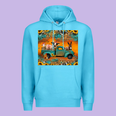 Farm Animals Truck Premium Hoodie Designed By Jasminsmagicworld