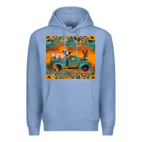 Colony Blue farm animals truck Premium Hoodie - Jasminsmagicworld