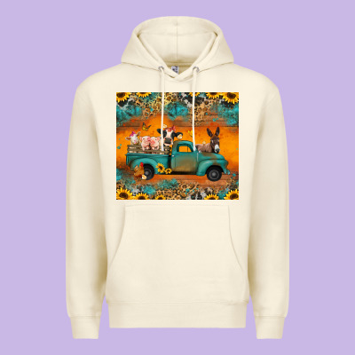 Farm Animals Truck Premium Hoodie Designed By Jasminsmagicworld