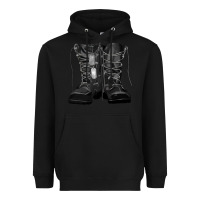 Black soldier boots Heavyweight Hoodie - RanaPortraitStore
