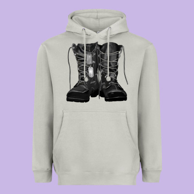 Heavyweight Hoodie soldier boots