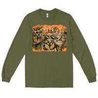 Army Green camouflage bunny background Long Sleeve Tee - BarkalooDesign