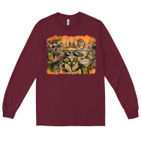 Burgundy camouflage bunny background Long Sleeve Tee - BarkalooDesign