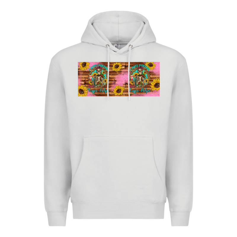 I Hate Everyone But Coffee Helps Western Skeleton Coffee Mug 15 Oz Premium Hoodie by Artiststas | Teevron