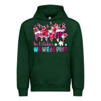 Forest Green in october we wear pink cancer ribbon with teeth Urban Hoodie - AdoDesignShop