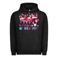 Pigment Black in october we wear pink cancer ribbon with teeth Urban Hoodie - AdoDesignShop