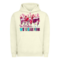 Pigment Pistachio in october we wear pink cancer ribbon with teeth Urban Hoodie - AdoDesignShop