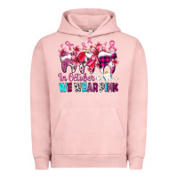 Pigment Salmon in october we wear pink cancer ribbon with teeth Urban Hoodie - AdoDesignShop