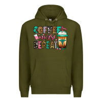 Army Green nurse coffee repeat Premium Hoodie - Jasminsmagicworld