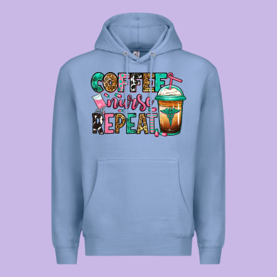 Nurse Coffee Repeat Premium Hoodie Designed By Jasminsmagicworld