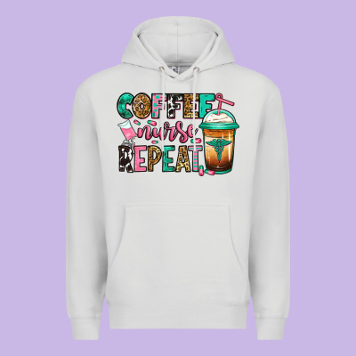 Nurse Coffee Repeat Premium Hoodie Designed By Jasminsmagicworld