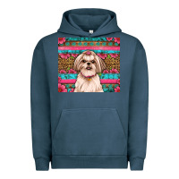 Pigment Midnight Navy shih tzu floral tumbler Urban Hoodie - Artiststas
