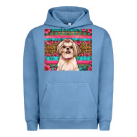 Pigment Pebble Blue shih tzu floral tumbler Urban Hoodie - Artiststas