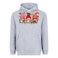 Heather Grey strawberry gnomes Heavyweight Hoodie - Zillion Design Studio