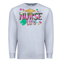 Heather Grey nurse life Premium Sweatshirt - texasbilliewilder