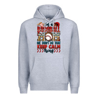Heather Grey i'm a baseball mom we don't do that keep calm thin Premium Hoodie - Jasminsmagicworld
