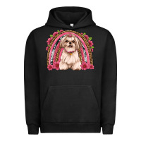 Pigment Black shih tzu floral rainbow Urban Hoodie - Artiststas