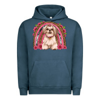 Pigment Midnight Navy shih tzu floral rainbow Urban Hoodie - Artiststas