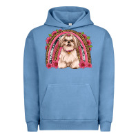 Pigment Pebble Blue shih tzu floral rainbow Urban Hoodie - Artiststas