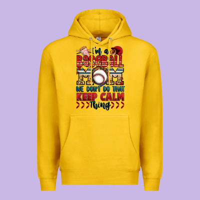 I'm A Baseball Mom We Don't Do That Keep Calm Thin Premium Hoodie Designed By Jasminsmagicworld