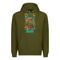Army Green i hate everyone but coffee helps western skeleton coffee sunflowers 12 Premium Hoodie - Artiststas