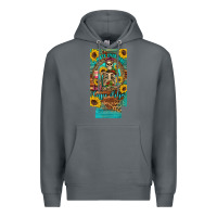 Rock i hate everyone but coffee helps western skeleton coffee sunflowers 12 Premium Hoodie - Artiststas
